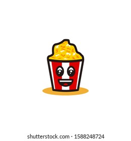 popcorn cartoon vector illustration, cheap smile.
simple flat design