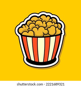 popcorn cartoon vector illustration, popcorn with cinema