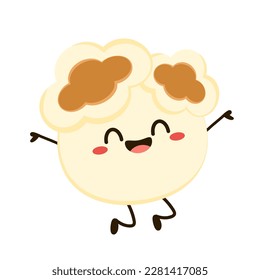 Popcorn cartoon. Vector mascot, cartoon and illustration of a corn holding Popcorn. Character design.