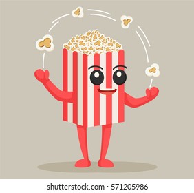 popcorn character juggling flake