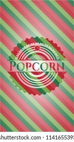 Popcorn christmas emblem.