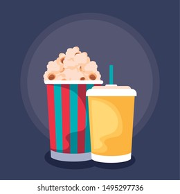 popcorn cinema with drink beverage