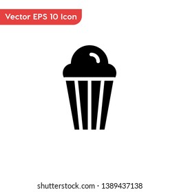 Popcorn, cinema popcorn fill vector icon