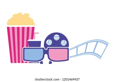 popcorn cinema glasses production movie film