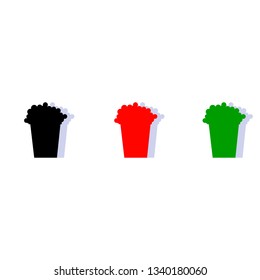 Popcorn. Cinema icon in flat design style. Vector illustration