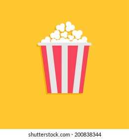 Popcorn. Cinema icon in flat design style. Vector illustration