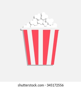 Popcorn. Cinema icon in flat design style. Isolated. White background. Vector illustration