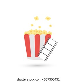 Popcorn. Cinema icon. Vector illustration