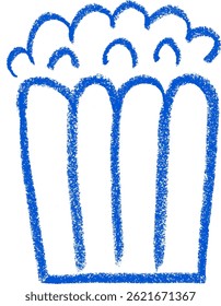 Popcorn Cinema Related Icon Crayon Chalk Drawing Vector