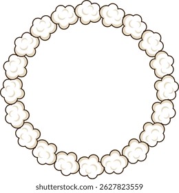 Pipoca, clipart, ilustração, para texturas de planos de fundo, designers, círculo, quadro
