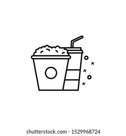 Popcorn cola drink icon. Element of menu dishes icon