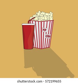 popcorn cola vector