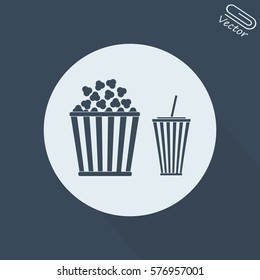 Popcorn and cola . Vector Illustration