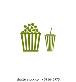 Popcorn and cola . Vector Illustration