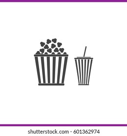 Popcorn and cola . Vector Illustration