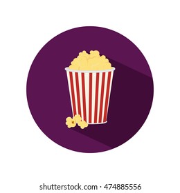 Popcorn color flat icon