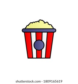 Popcorn .Color gradient vector icon