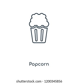 Popcorn concept line icon. Linear Popcorn concept outline symbol design. This simple element illustration can be used for web and mobile UI/UX.