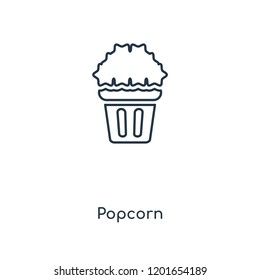 Popcorn concept line icon. Linear Popcorn concept outline symbol design. This simple element illustration can be used for web and mobile UI/UX.
