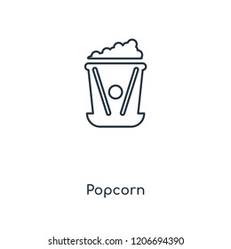 Popcorn concept line icon. Linear Popcorn concept outline symbol design. This simple element illustration can be used for web and mobile UI/UX.