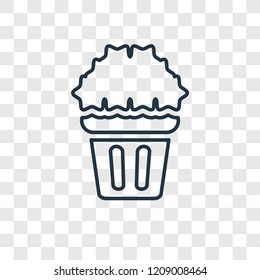 Popcorn concept vector linear icon isolated on transparent background, Popcorn concept transparency concept in outline style