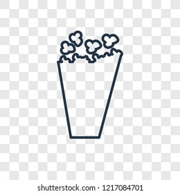 Popcorn concept vector linear icon isolated on transparent background, Popcorn concept transparency concept in outline style