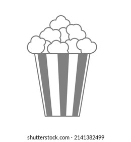 Popcorn. Eine Tasse und ein Popcorn-Symbol. Einfache flache EPS10-Illustration.