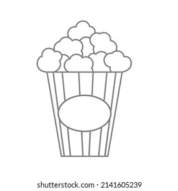 Popcorn. A cup and popcorn icon. Simple flat EPS10 illustration.