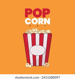 Popcorn day 19 January Vector Popcorn day illustration