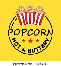 Popcorn design logo template illustration