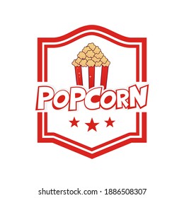 Popcorn design logo template illustration