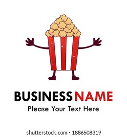 Popcorn design logo template illustration