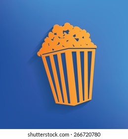 Popcorn design on blue background,clean vector
