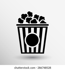 Popcorn design on blue background,clean vector logo.