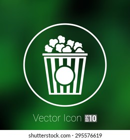 Popcorn design on blue background,clean vector logo.