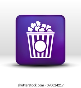 Popcorn design on blue background,clean vector logo.