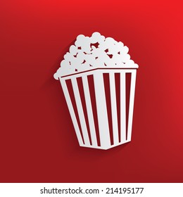 Popcorn design on red background,clean vector