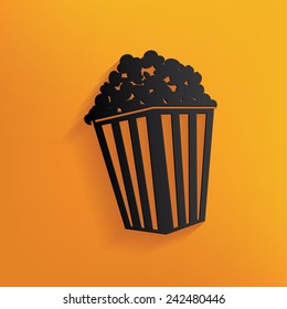 Popcorn design on yellow background,clean vector