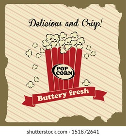 popcorn design over lineal background vector illustration