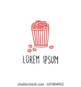popcorn doodle icon