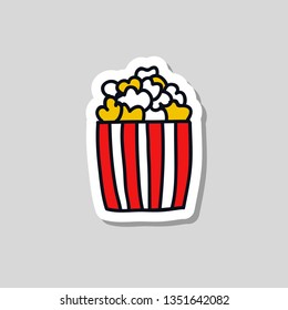 Popcorn Doodle Sticker Icon