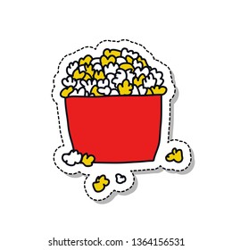 Popcorn Doodle Sticker Icon