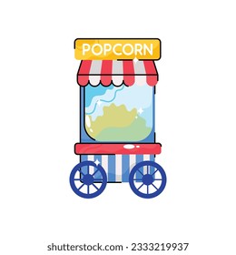 Popcorn doodle vector filled outline Sticker. EPS 10 file
