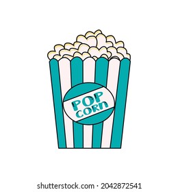 PopCorn! Draw and text, sublimation design and Vector T-shirt fashion design.