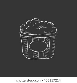 Popcorn. Drawn in chalk icon.