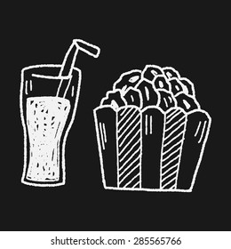 popcorn and drink doodle