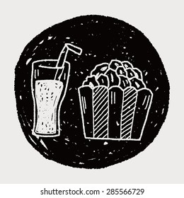 popcorn and drink doodle