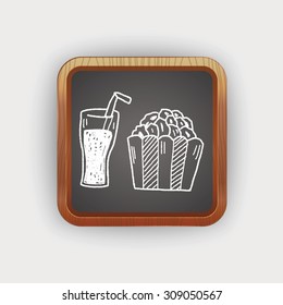 popcorn and drink doodle