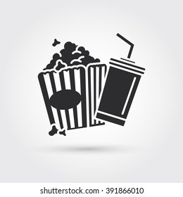 Popcorn And Drink Icon