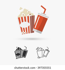 Popcorn And Drink Icon